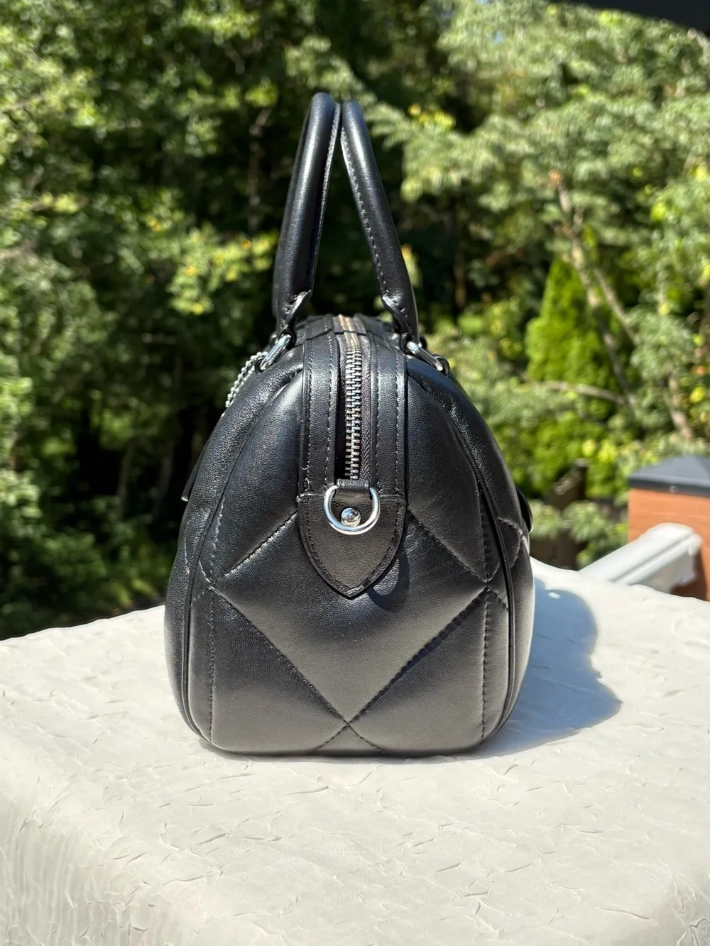 COACH Rowan Satchel Bag With Puffy Diamond Quilting CJ610